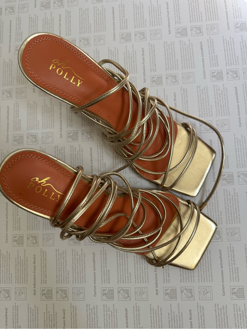 Oh Polly Strappy Metallic Gold Women’s heels